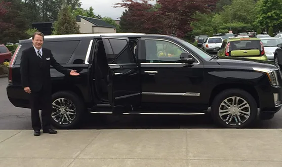 Mobile view long distance black car chauffeur service from Dallas to College Station for business and private travel